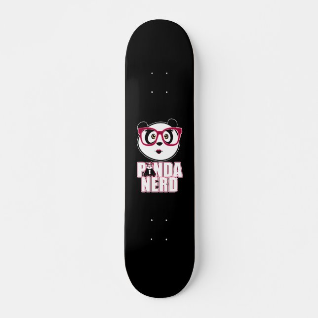 Panda Nerd Girl Skateboard (Vorne)