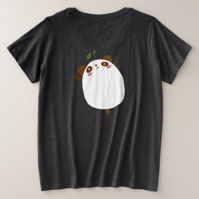 Panda Niedlich Design Plus Size T - Shirt (Design Rückseite)