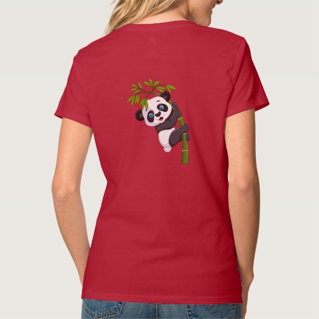 Panda Niedlich Design T - Shirt (Rückseite)