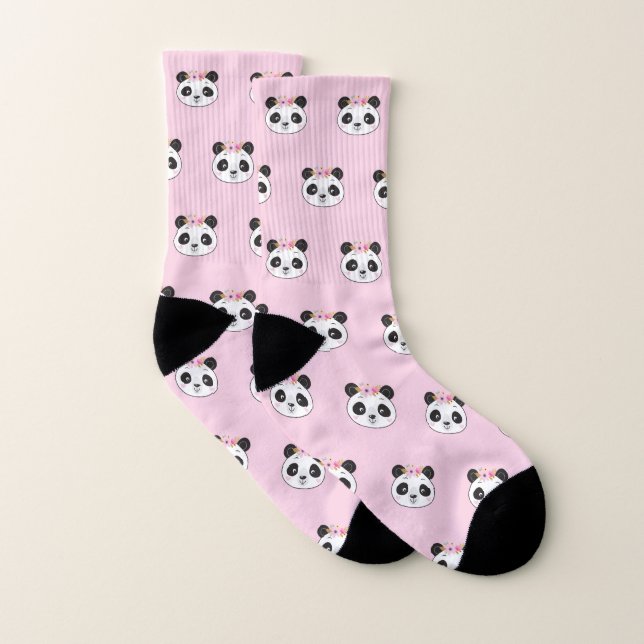 Panda Niedlich rosa Muster Socken (Paar)