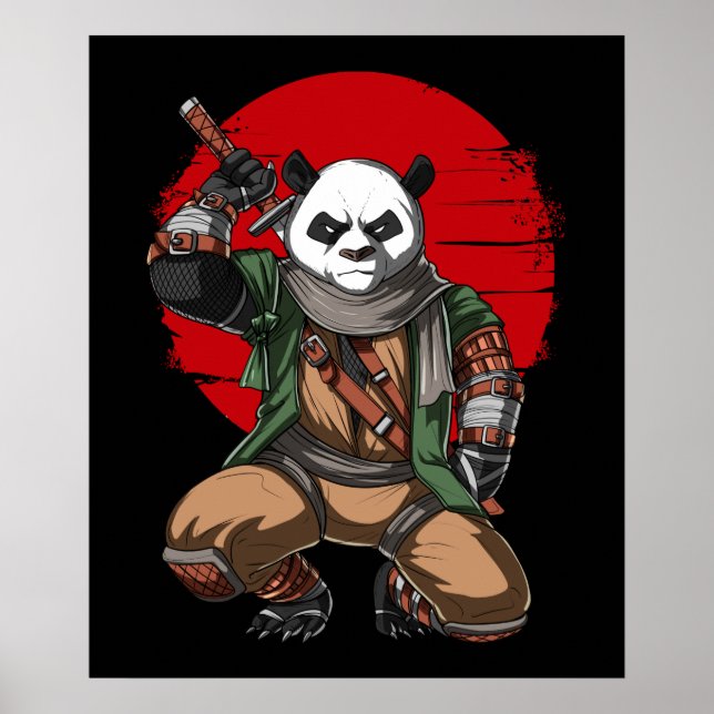 Panda Ninja Samurai Poster (Vorne)