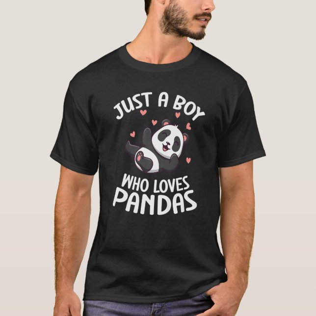 Panda nur ein Junge, der Pandas Lieben T-Shirt (Vorderseite)