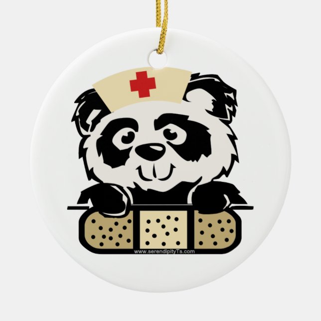 Panda Nurse Keramikornament (Vorne)