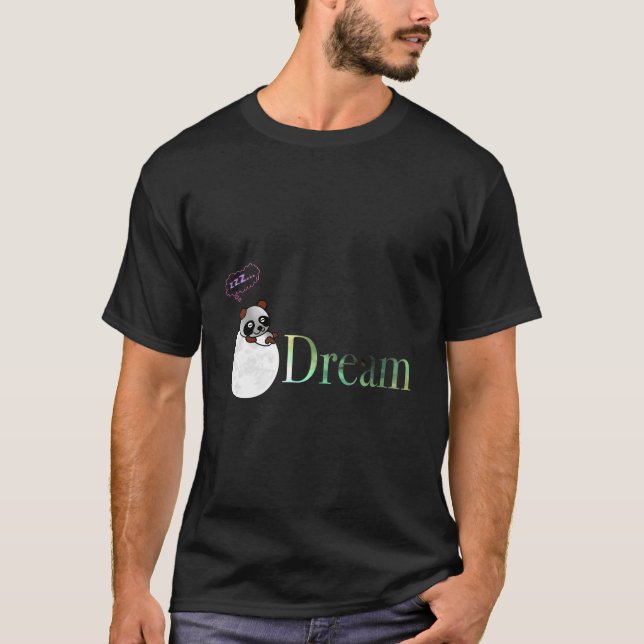 Panda On A Moon T Dreams Kawaii T-Shirt (Vorderseite)