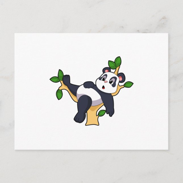 Panda on Tree Postkarte (Vorderseite)