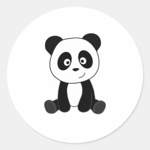 Panda Panda Bear Niedlicher Tiere Kinder Teddy Runder Aufkleber