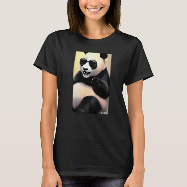Panda Panda Bear Sunglasses Wildlife Animals Zoo F T-Shirt (Vorderseite)