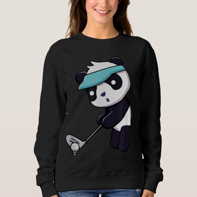 Panda Panda Golf Funny Animal Golfer Panda Bär Sweatshirt (Vorderseite)