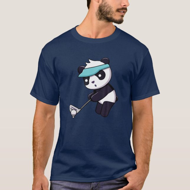 Panda Panda Golf Funny Animal Golfer Panda Bär T-Shirt (Vorderseite)