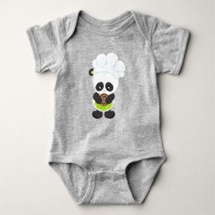 Panda, Panda, Panda mit Keks Baby Strampler