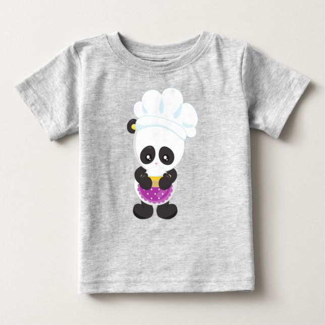Panda, Panda, Panda mit Kuchen, Schürze Baby T-shirt (Vorderseite)