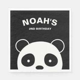 Panda Paper Napkins, Panda Birthday Party Serviette
