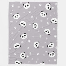 Panda-Party Blanekt | graue niedliche