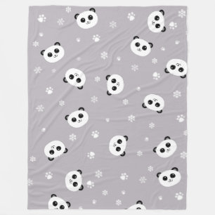 Panda-Party Blanekt graue niedliche Fleecedecke