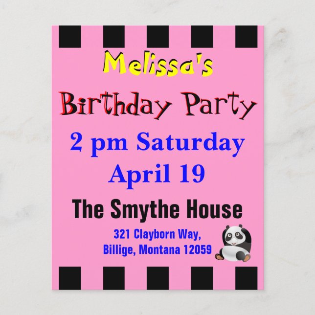 Panda-Party Einladung (Vorderseite)