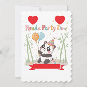 Panda-Party-Zeit Einladung