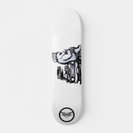 Panda-Patrouillenoffizier sperrt das Nickerchen vo Skateboard