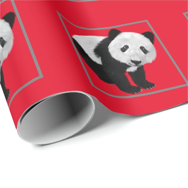 Panda Pattern - Farbwechsel im Hintergrund Geschenkpapier (Rolleneckpunkt)