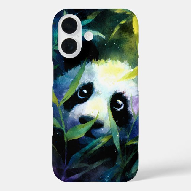 Panda Peeking Bamboo Watercolor Case-Mate iPhone Hülle (Rückseite)