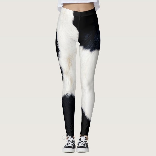 Panda-Pelz-Druck-Muster-Leggings Leggings (Vorderseite)