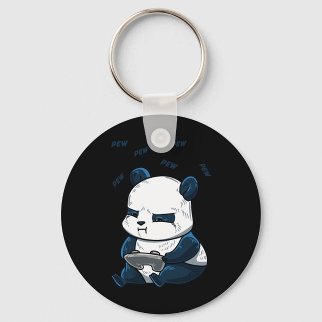 Panda Pew Niedlich Hob Schlüsselanhänger (Vorderseite)