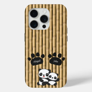 Panda Pfoten mit Namen auf Bambus Case-Mate iPhone Hülle