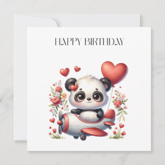 Panda-Pilot-Geburtstag Einladung