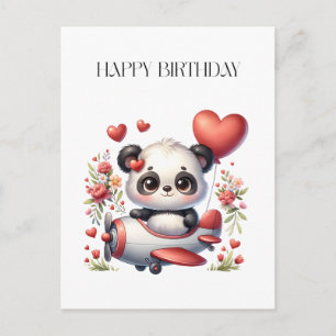 Panda-Pilot-Geburtstag Feiertagspostkarte