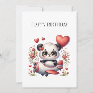 Panda-Pilot-Geburtstag Karte