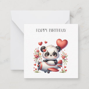 Panda-Pilot-Geburtstag Mitteilungskarte