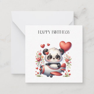Panda-Pilot-Geburtstag Mitteilungskarte