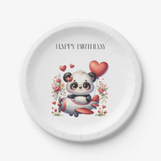 Panda-Pilot-Geburtstag Pappteller