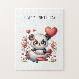 Panda-Pilot-Geburtstag Puzzle