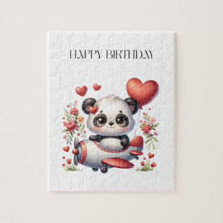 Panda-Pilot-Geburtstag Puzzle