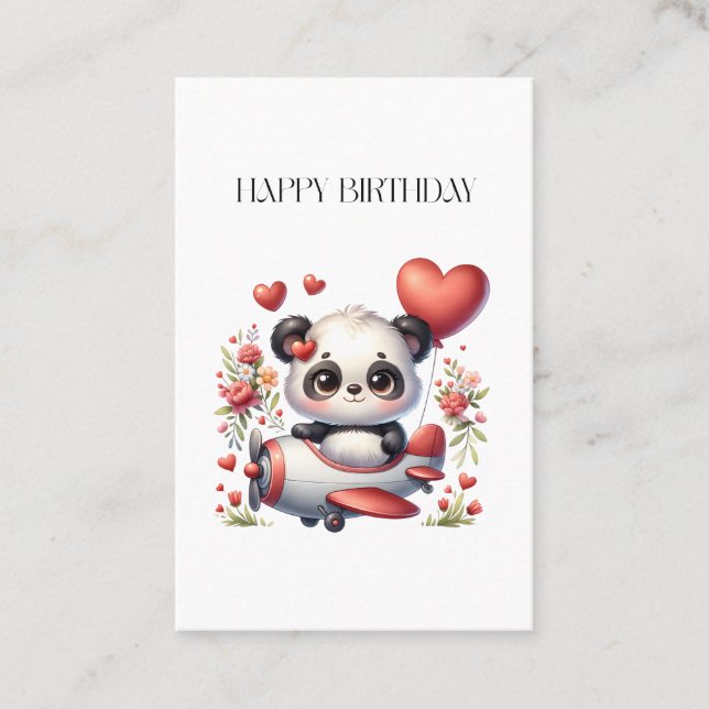 Panda-Pilot-Geburtstag Visitenkarte (Vorderseite)