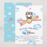 Panda Pilot Kinderdusche Einladung