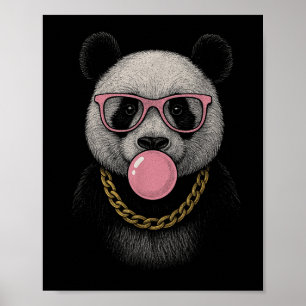 Panda Pink Blubble Gum gibt Männer Kinder Kinder W Poster