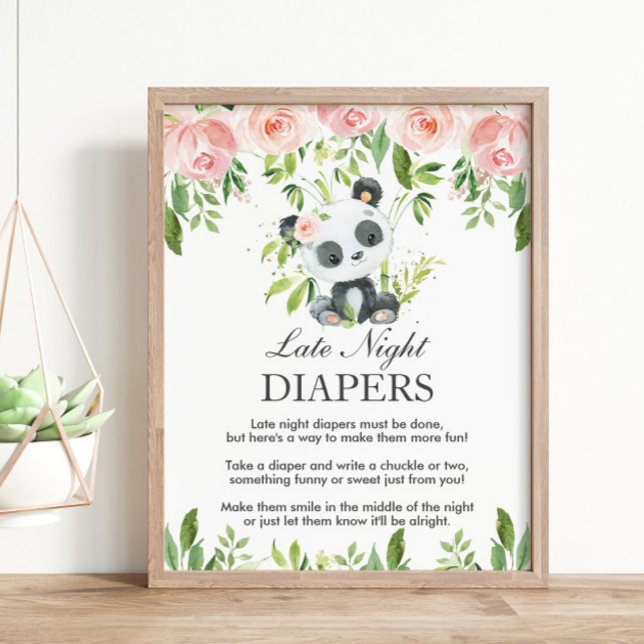 Panda Pink Floral Spätnachtswaschmaschine Babydusc Poster (Von Creator hochgeladen)