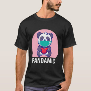 Panda Pink Heart T-Shirt