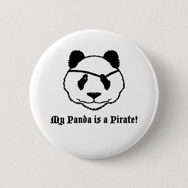 Panda Pirate Button (Vorderseite)