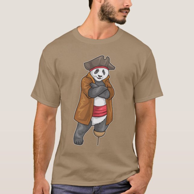 Panda Pirate Wooden T-Shirt (Vorderseite)