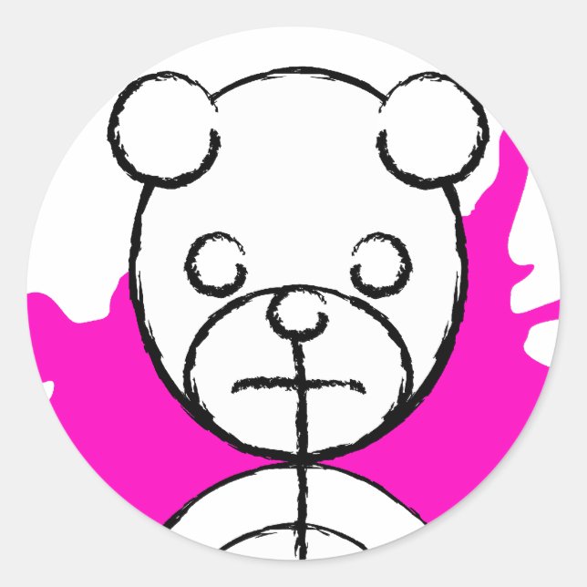 Panda-Platz. Runder Aufkleber (Vorderseite)