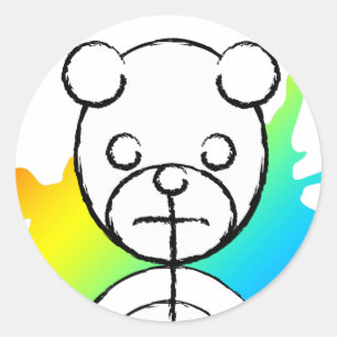 Panda-Platz. Runder Aufkleber