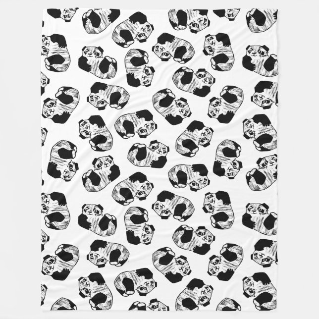 Panda Play Fleece Blanket, groß (Vorderseite)