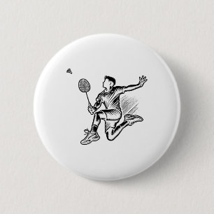 Panda Playing Badminton Player Shuttle Button