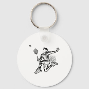 Panda Playing Badminton Player Shuttle Schlüsselanhänger