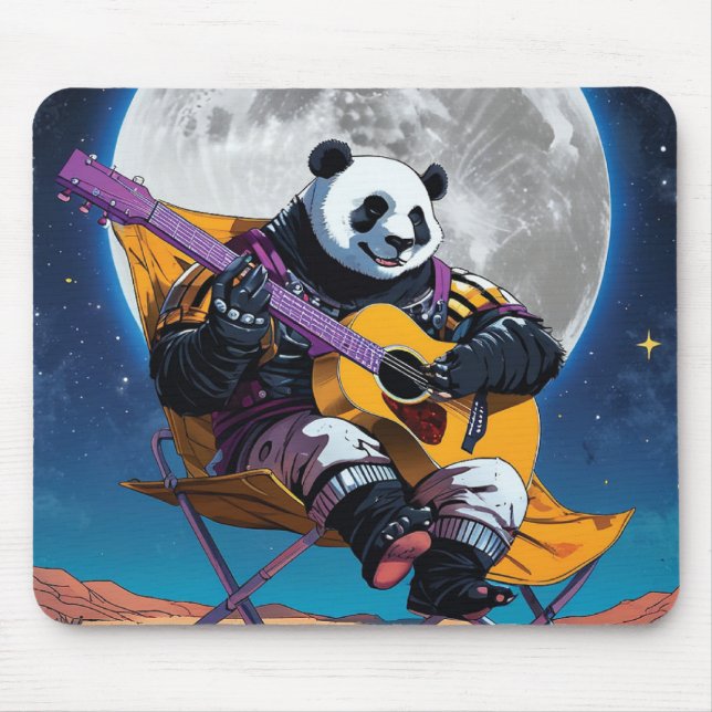 Panda Playing Gitarre Maus Pad ,Desk Zubehör Mousepad (Vorne)