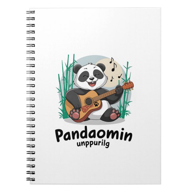 Panda Playing Guitar - Spaß Musical Panda Notizblock (Vorderseite)