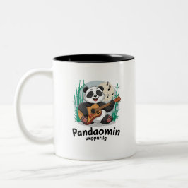 Panda Playing Guitar - Spaß Musical Panda Zweifarbige Tasse