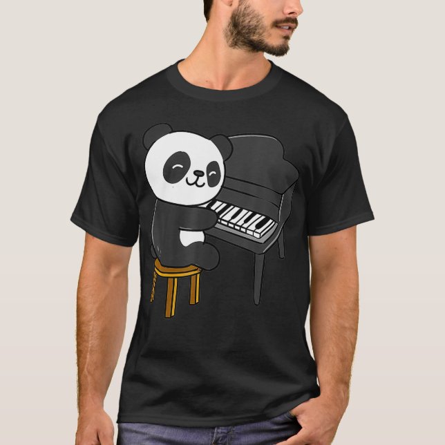 Panda Playing Piano T-Shirt (Vorderseite)